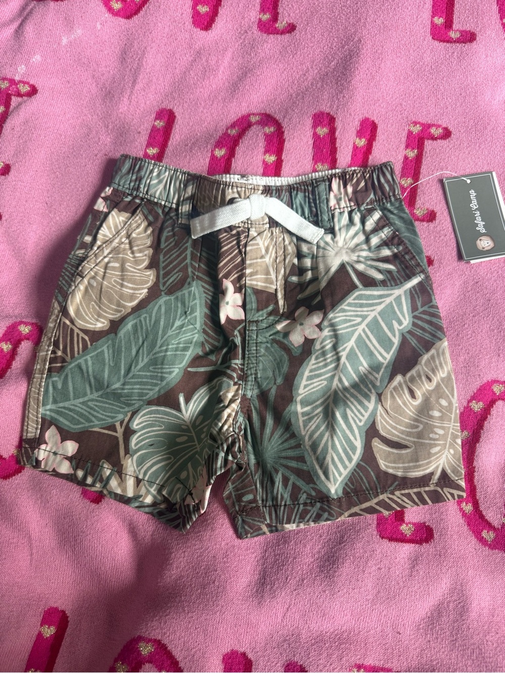Gymboree Tropical Leaf Print Shorts - Green/Brown NWT